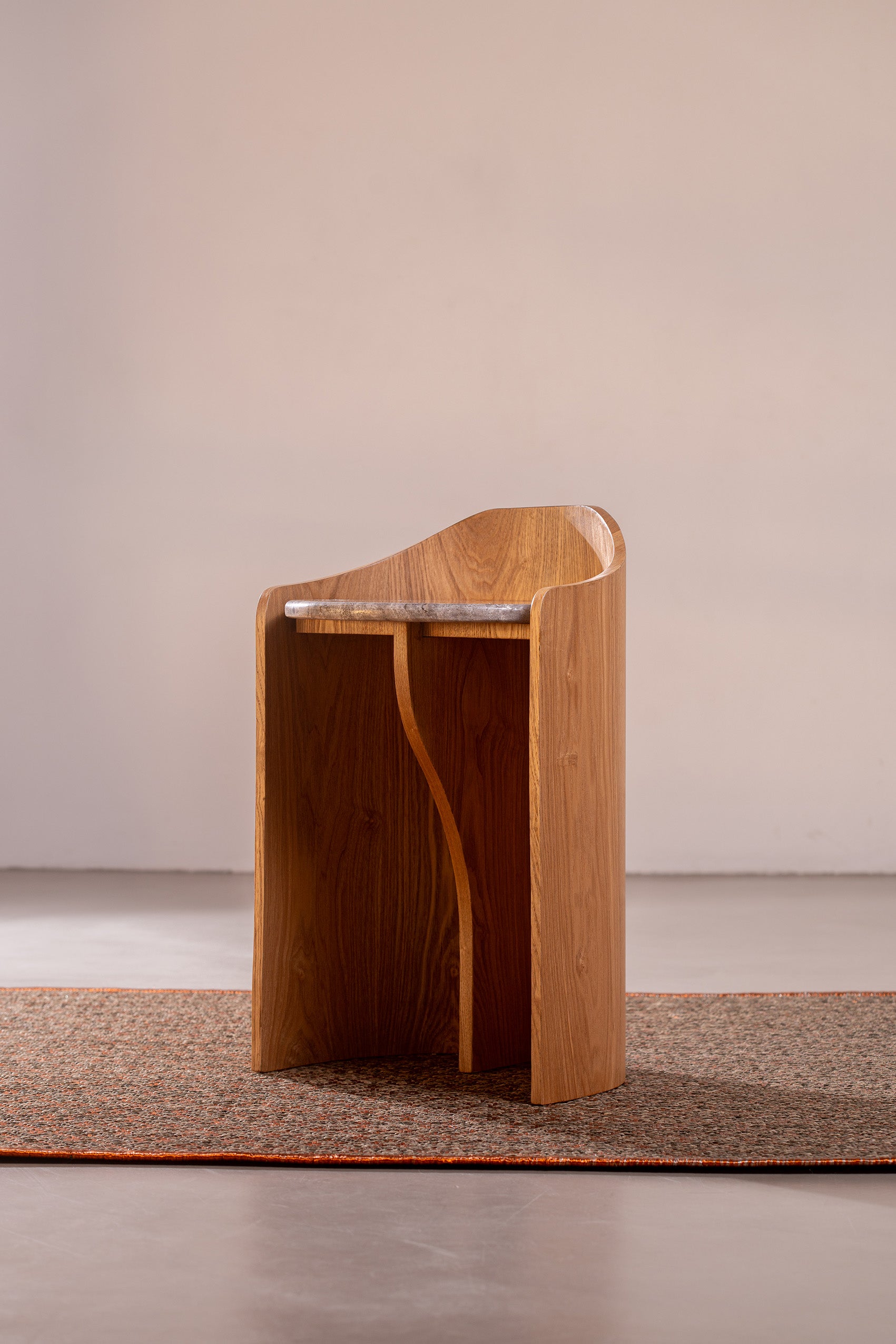 Caramel Cathedral Wood + Exotic Titanium Marble Java Stool – My Store